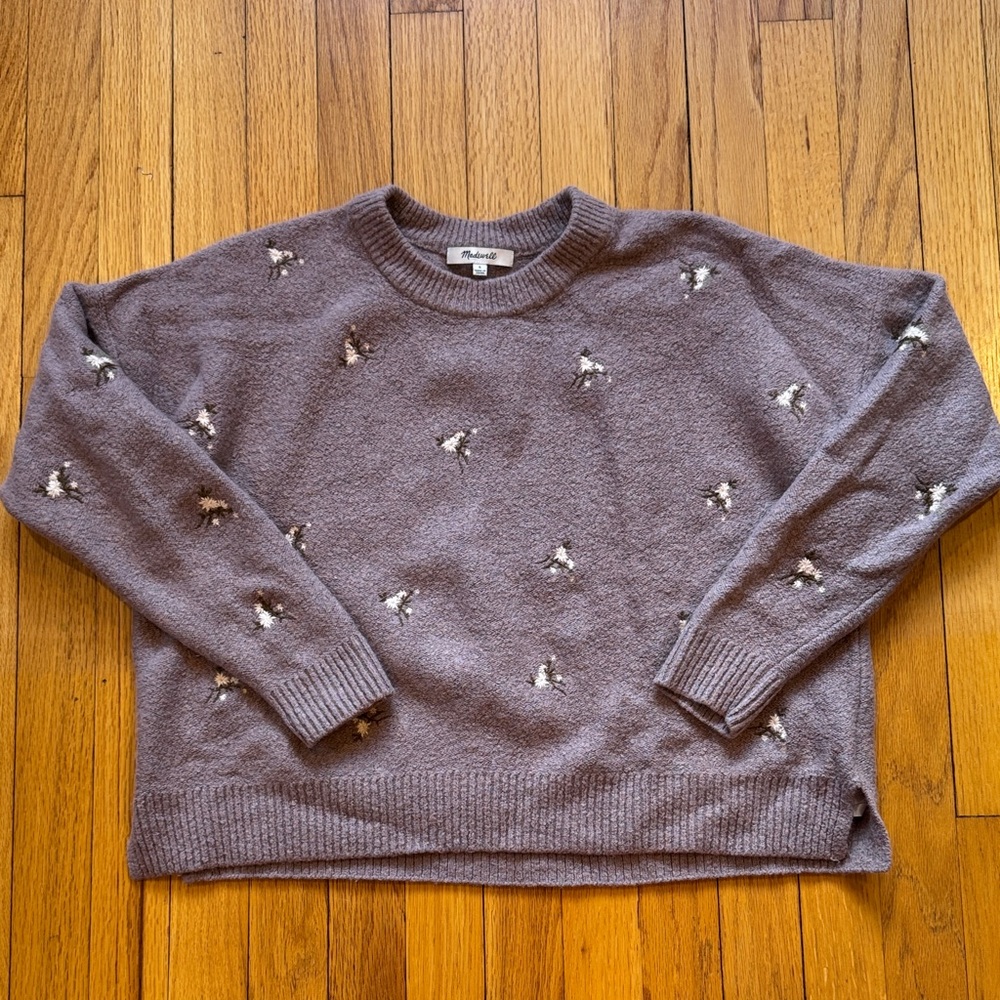 Madewell Lavender Embroidered Women's Sweater